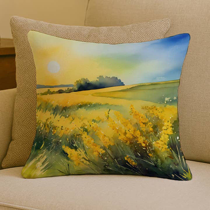 Coussin Aquarelle Vergerette du Nebraska 18x18 DAC1682 pour la vente par Caroline's Treasures