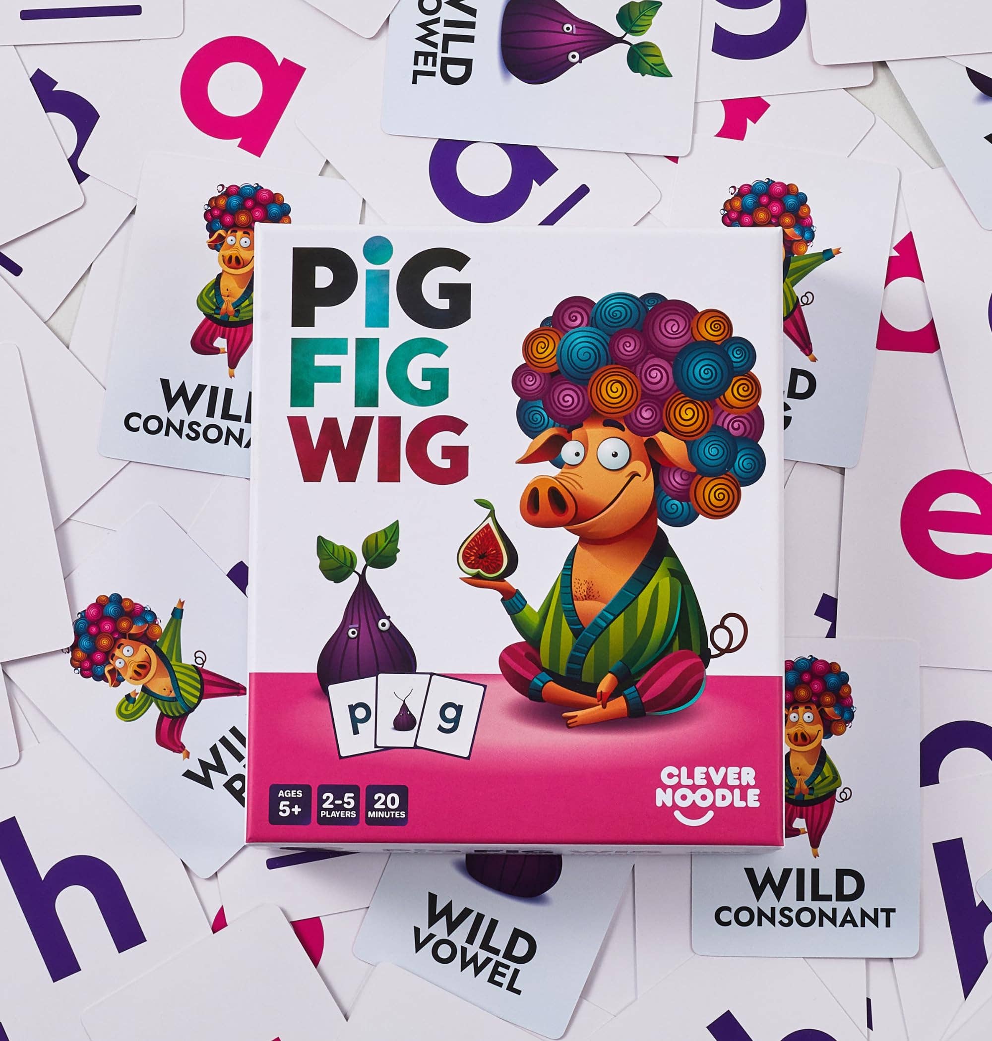 Clever Noodle - Wholesale Card Game - Pig Fig Wig Phonics Reading Game1