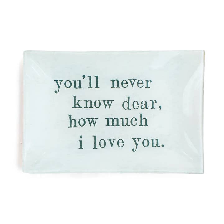 Never Know Dear Large Rectangle Decoupage Plate for wholesale by Sugarboo & Co