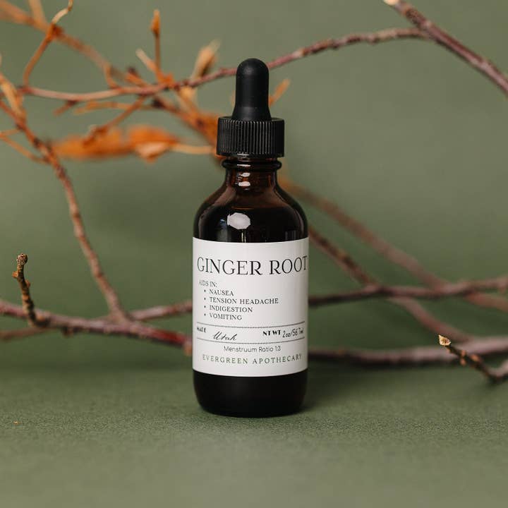 Ginger Root Tincture, for Nausea, 2oz  for wholesale by Evergreen Apothecary