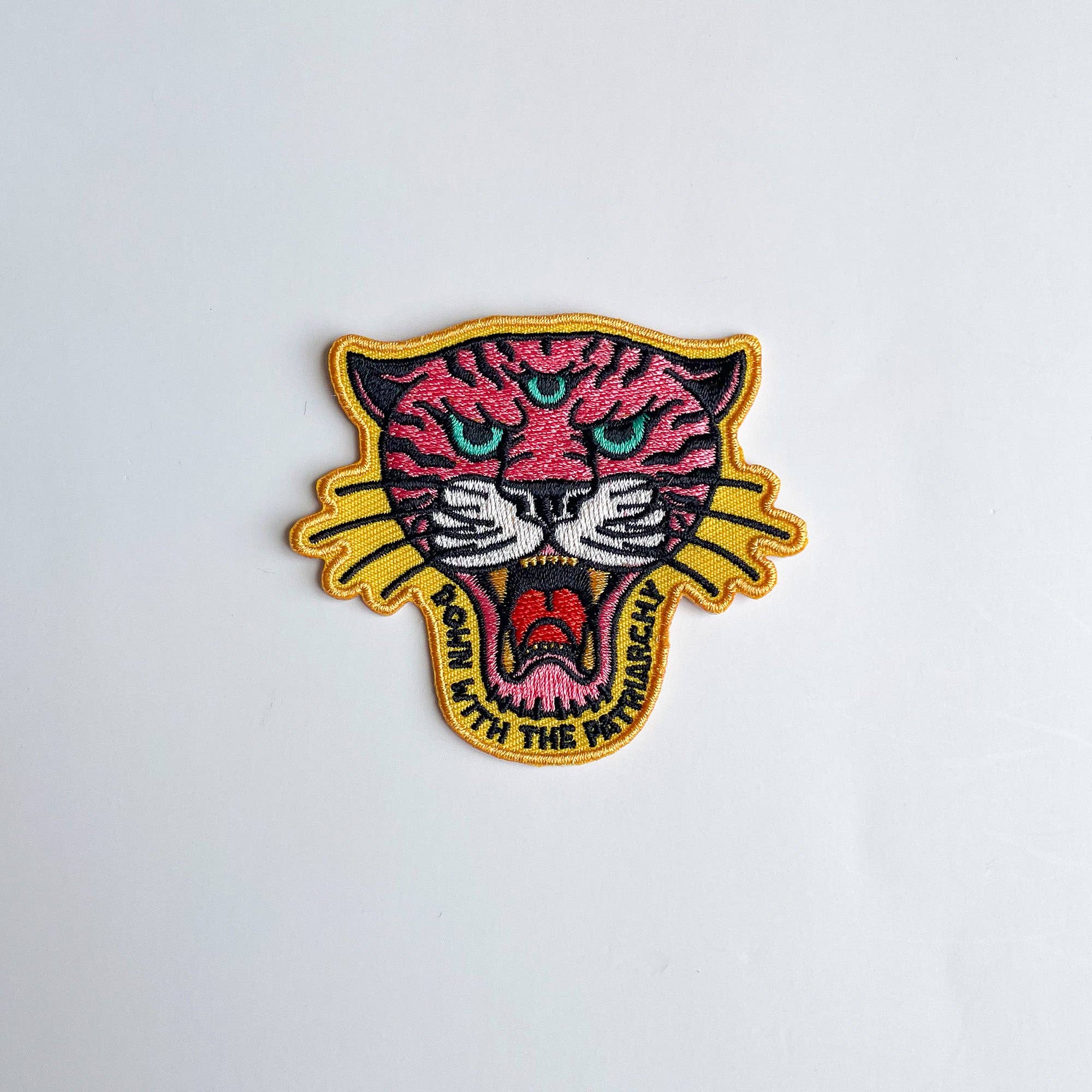 Creepy Orca Supply Company - Wholesale Patch - Down With The Patriarchy Tiger Feminist Patch1