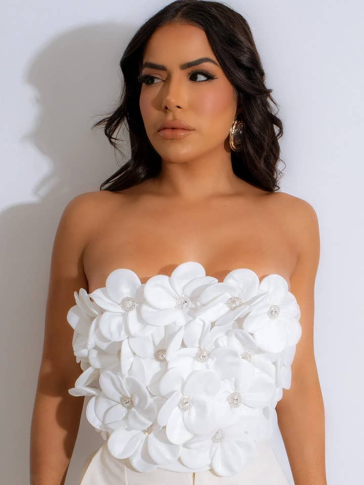 TOP TUBULAR CON ESTAMPADO FLORAL 3D para venta al por mayor de 5besties inc