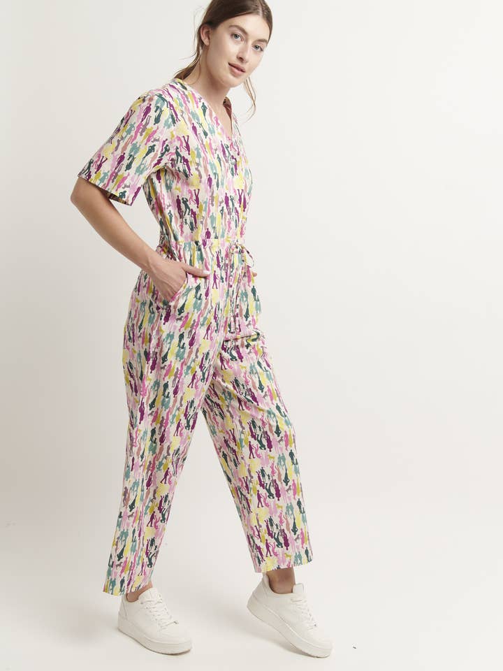 MADE IN SENS - Wholesale Onesie - Women's - Belted mechanic jumpsuit with figurative motif Etre Ensemble3
