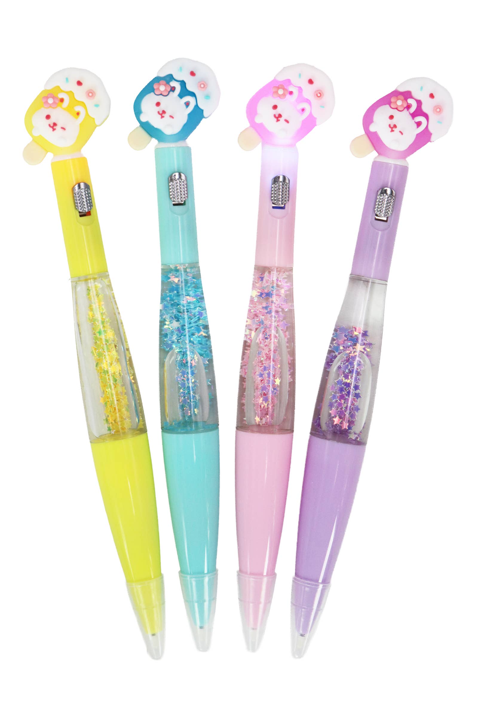 Cap Zone - Wholesale Pen - Bunny Popsicle LED Light-Up Glitter Liquid Pen - 36 pcs3