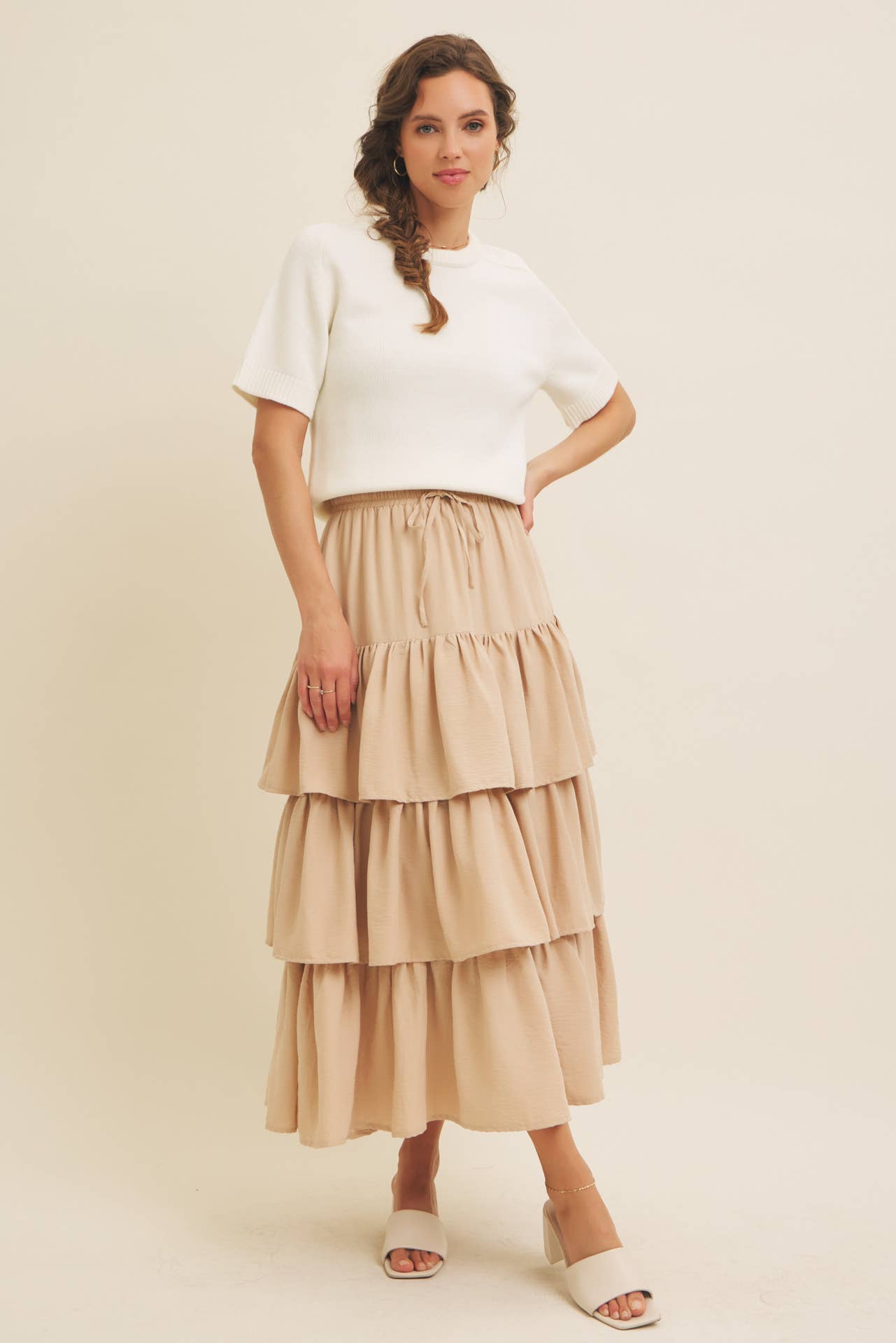 in february - Wholesale Skirt - Women's - AIRY YEAR-ROUND TIERED RUFFLE MAXI SKIRT WITH POCKETS32