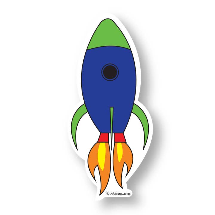 Raket klistermærke - Vinyl klistermærke for engroshandel hos Quick Brown Fox Letterpress