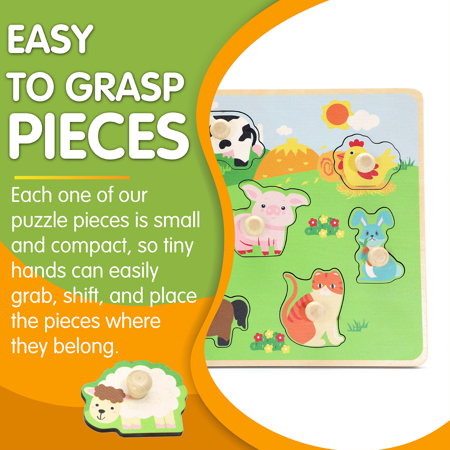 Leo & Friends - Vente Puzzle – enfant - Casse-tête Leo & Friends Farm Animal Peg pour 24 mois et plus11