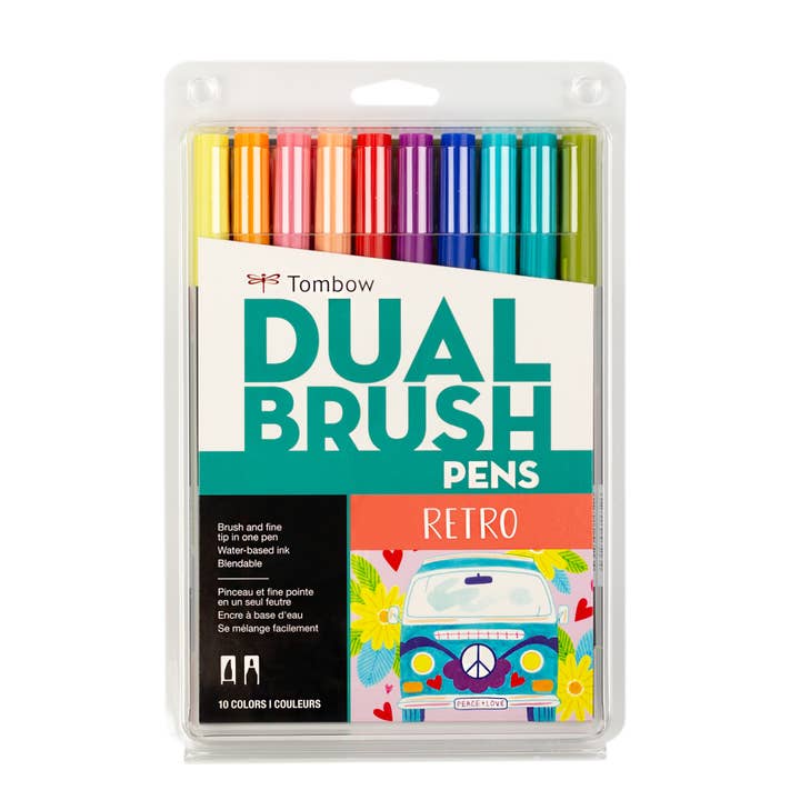 Dual Brush Pen Art Markers: Retro - 10-Pack for wholesale by Tombow