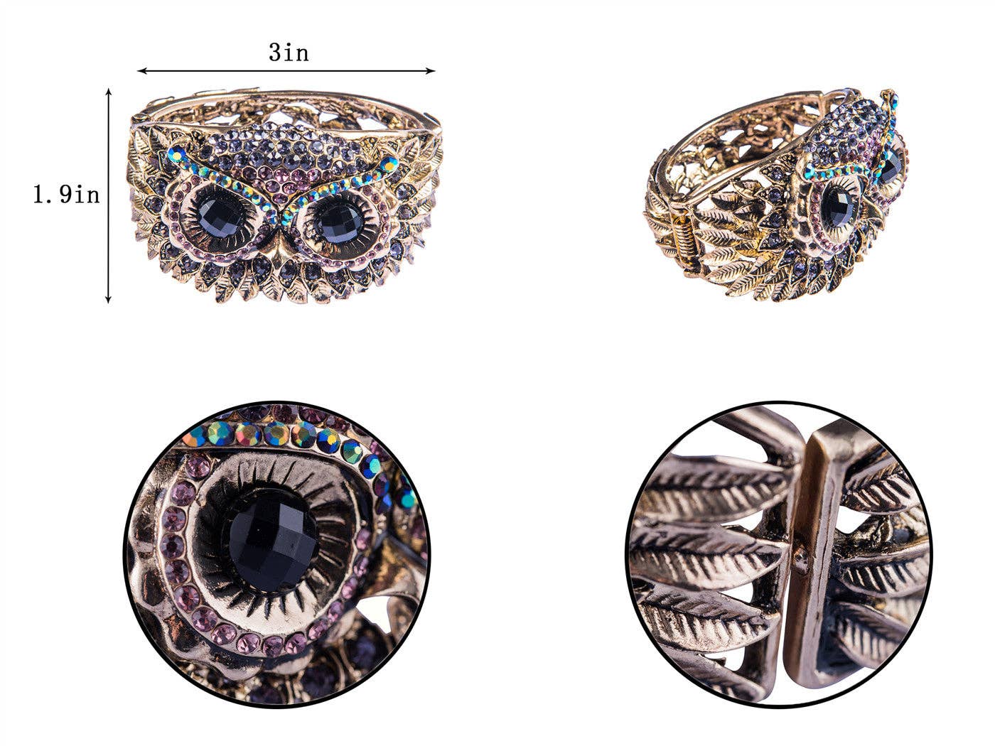 AK Brand - Wholesale Cuff Bracelet - Antique Owl Bird Cuff Bangle Bracelet16