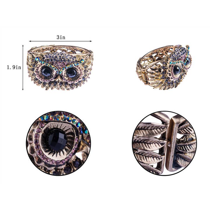 AK Brand - Wholesale Cuff Bracelet - Antique Owl Bird Cuff Bangle Bracelet16
