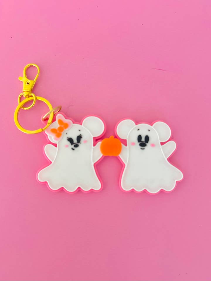 Mickey and Minnie ghost pumpkin fall key chain charm bag for wholesale by Kabeedoo