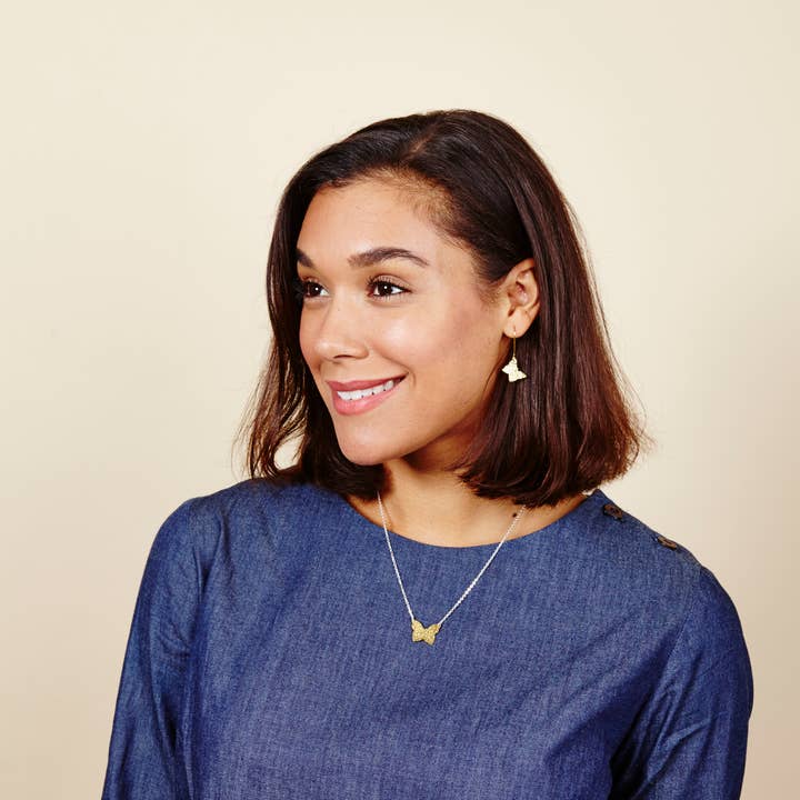 Hammered Butterfly Earrings for wholesale by Just Trade UK