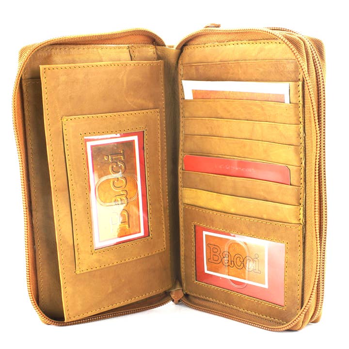 Leather Impressions Inc - Wholesale Wallet - Women's - Double Zipper Women's Clutch 1558510