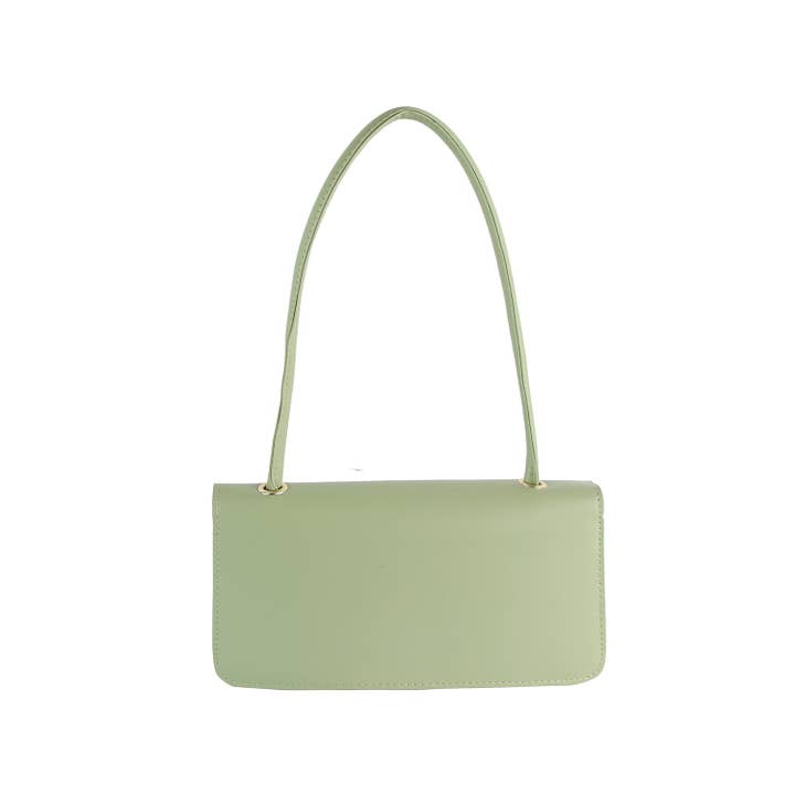 Handbag Factory Corp - Wholesale Shoulder Bag - Women's - Top Handle Gold Clasp Boxy Shoulder Bag