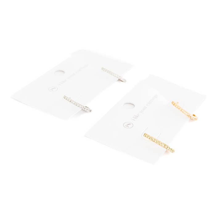 Pretty Simple - Wholesale Hoop Earrings - Petra U Hoop Diamond Earrings - WATERPROOF