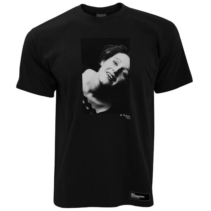 Cocteau Twins - Liz Fraser (2) Men's T-Shirt. B&W. for wholesale by Rock Photographers Collective