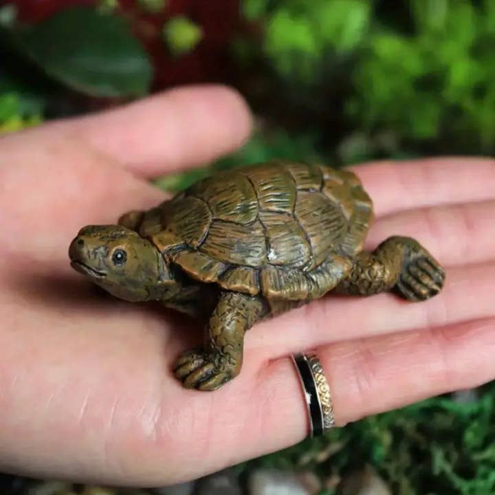 Escultura en miniatura de tortuga, jardín, acuario, artesanía, decoración para venta al por mayor de Magnifique Hearts