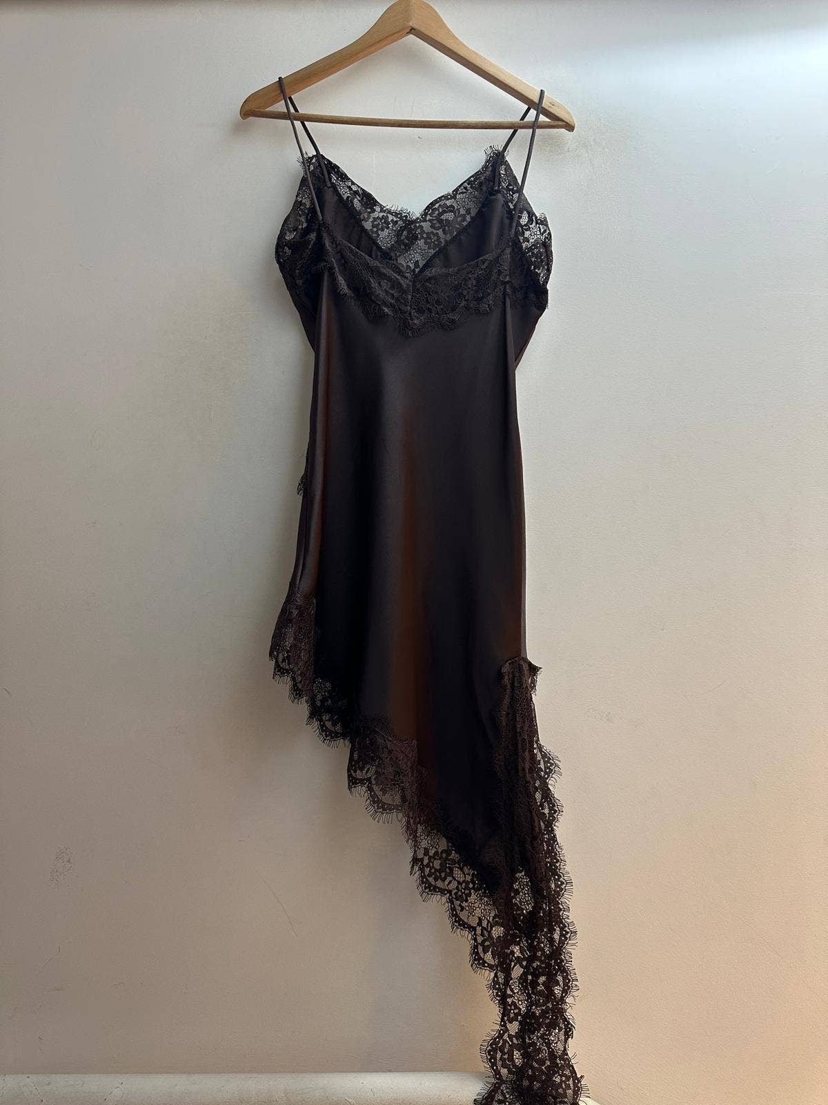 LORIANE - Wholesale Dress - Women's - 7439 Asymmetrical Short Strap Satin Dress4