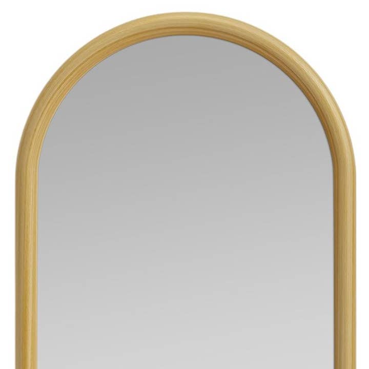 HomeRoots - Wholesale Vanity mirror - 64" Natural Solid Wood Arch Leaning Framed Full Length Mirror4