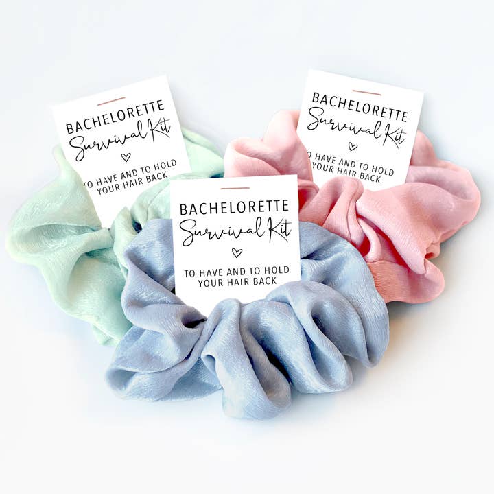 PlumPolkaDot - Wholesale Scrunchie - Women's - Hair Scrunchie Bachelorette Party Favor Survival Kit Item