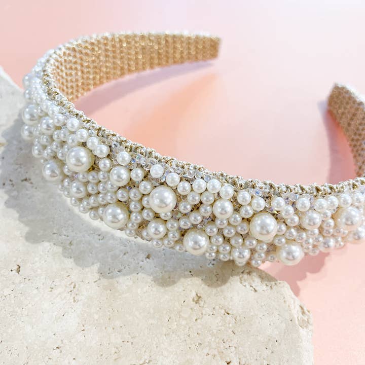 Angels Whisper Accessories - Wholesale Fashion headband – women's - Bianca Pearl Beads Headband6