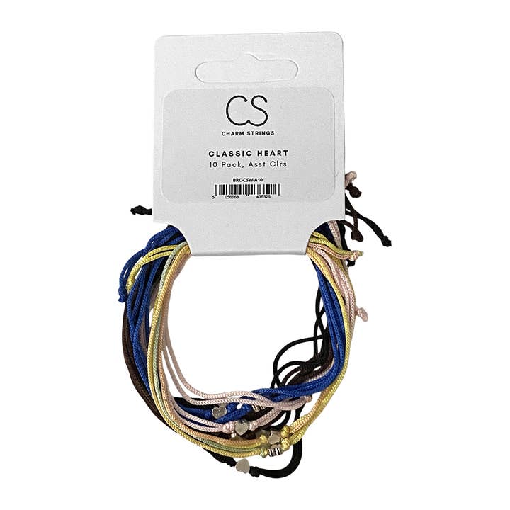 VIE – wholesale Charm/dangle bracelet – Charm Strings, Pack of 10, Assorted Colours1