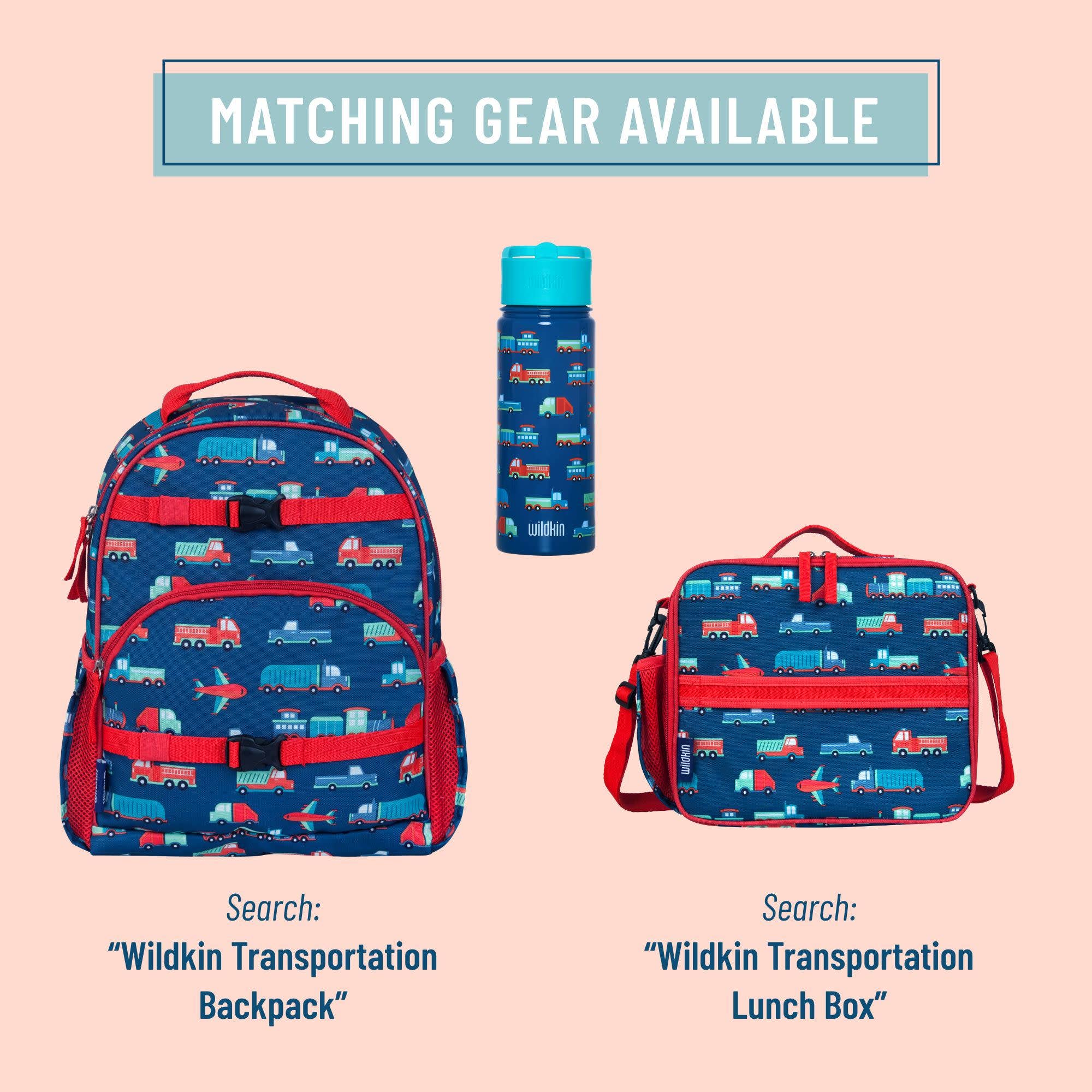 Wildkin - Wholesale Water Bottle - Transportation 18 oz Steel Water Bottle2