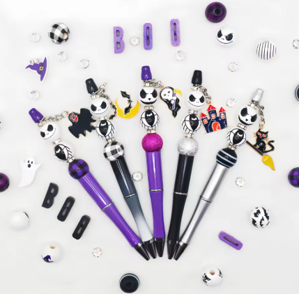Toyarina - Wholesale Pen - Halloween Devil Alien Pen - Assorted Beaded set2