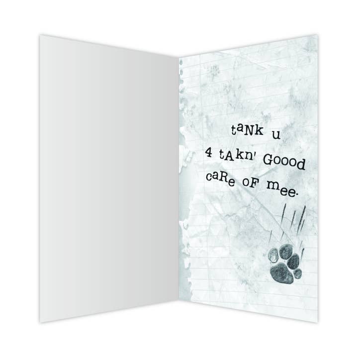 Dog Speak - Vente Carte de vœux classique - Garde d'animaux - Lettre gardienne de chat1