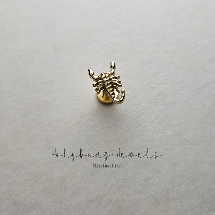 HolyBang Jewels - Wholesale Stud/Post Earrings - SCORPION INTERNALLY THREADED LABRET 1