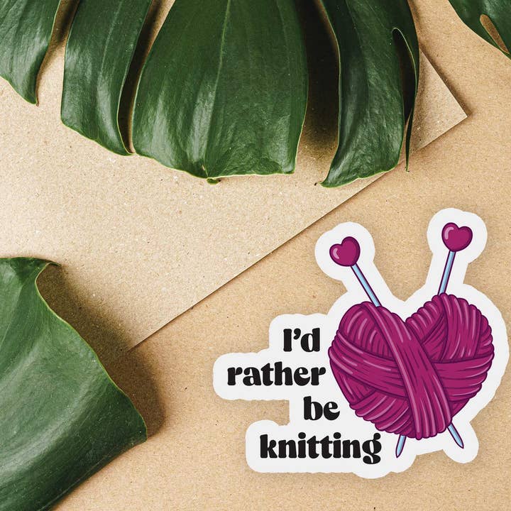 Pegatina «Prefiero estar tejiendo» para venta al por mayor de Shop Intaglio