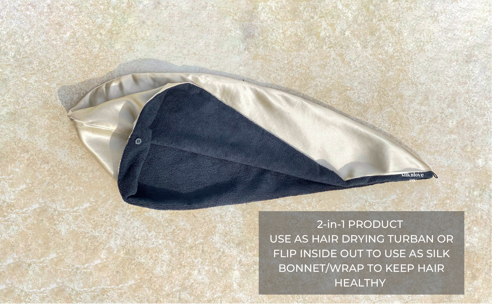 Silknlove Co. - Wholesale Hair Towel/Wrap - Pure Silk Reversible Hair Drying Turban8