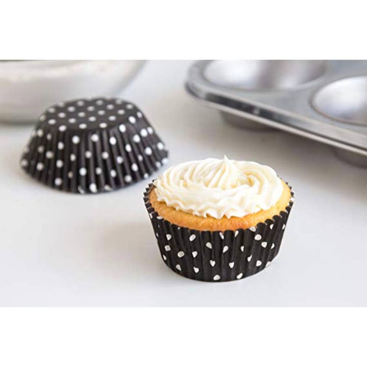 Ventures Int'l Products Inc. - Wholesale Cupcake/muffin liner - REGENCY WRAPS® Polka Dot Baking Cups - Black1