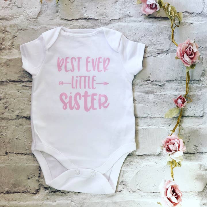 Best Ever Little Sister Vest for wholesale by Willow & Fleur UK