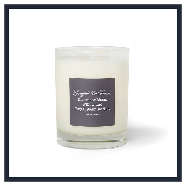 Dartmoor Moss Willow and Royal Jasmine Tea Classic Candle for wholesale by Graybill & Downs