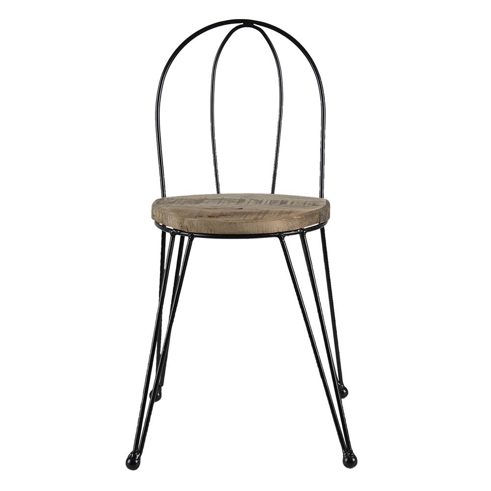 Clayre & Eef - Wholesale Plant Pot - 64942 Plant Table Chair 23x22x45 cm Brown Wood Iron Plant1