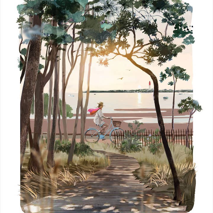 Impressão Fine Art - "De bicicleta em Pereire" - S.Griotto por atacado de Atelier Contemporain