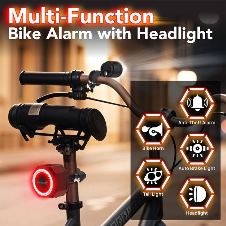 Fosmon - Wholesale Biking Accessories - Anti-Theft Bike Taillight & Headlight with Remote Control1