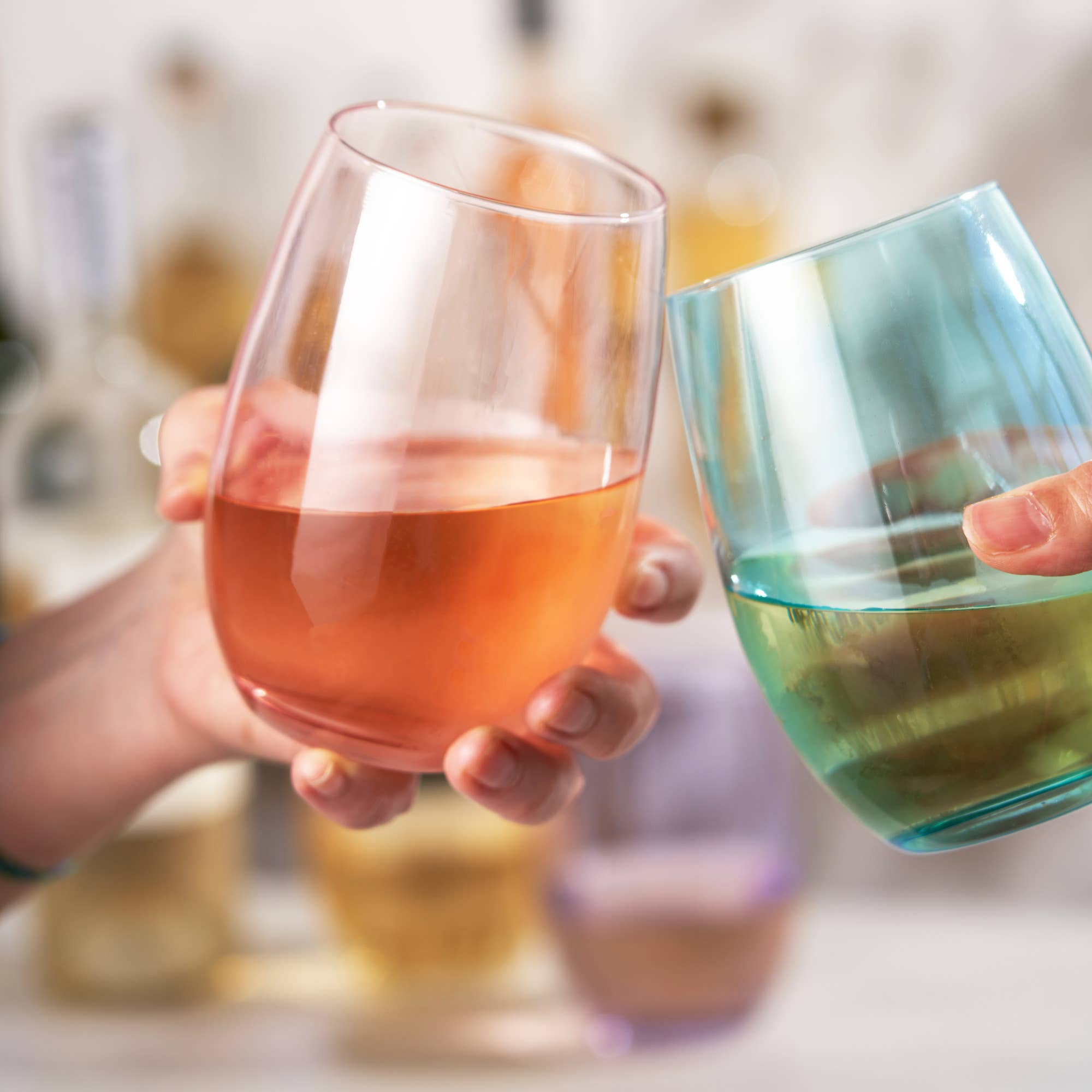 TRUE - Wholesale Wine Glass - Vino Colorful Stemless Wine Glasses Set of 4 or Set of 65