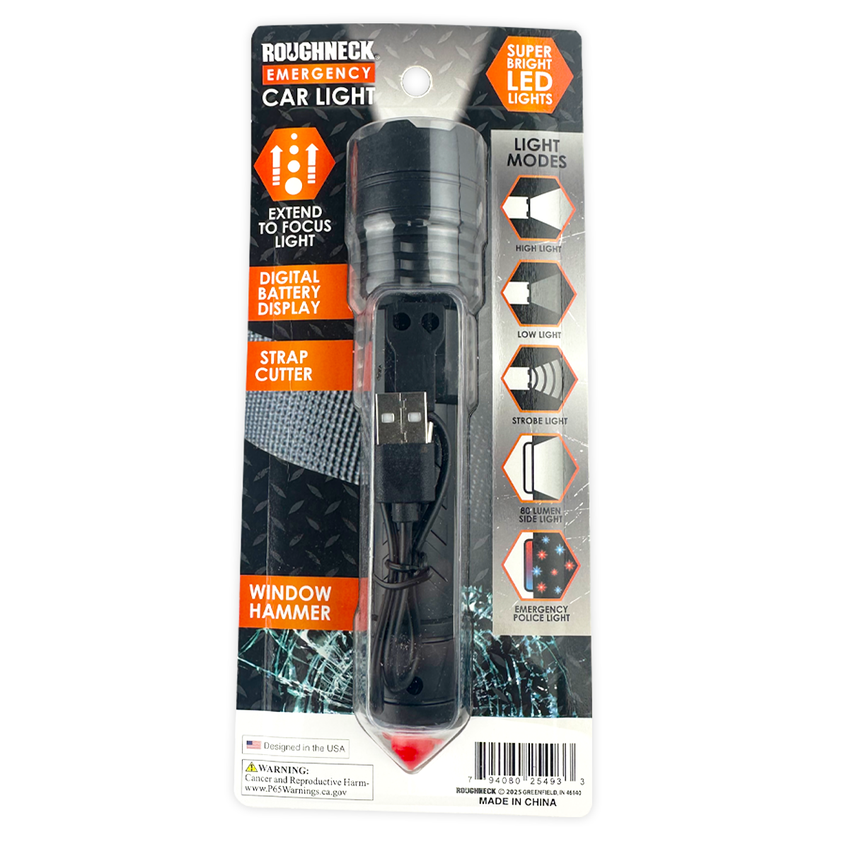 Novelty Brands - Wholesale Handy Tool - Roughneck Emergency Car LED Light Multi Tool - 6/Display4