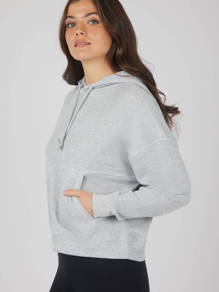 90 Degree by Reflex & Yogalicious - Wholesale Hoodie - Women's - Women's Brushed Inside Waffle Pullover Hoodie6