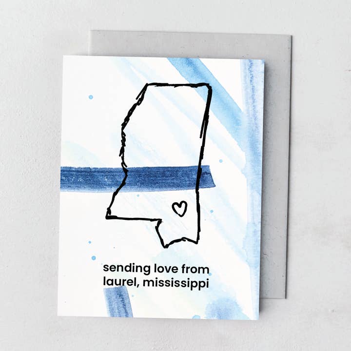 Mississippi State handgemalte Karte (Anpassen!!) für den Großhandel von Beau Paper Co.