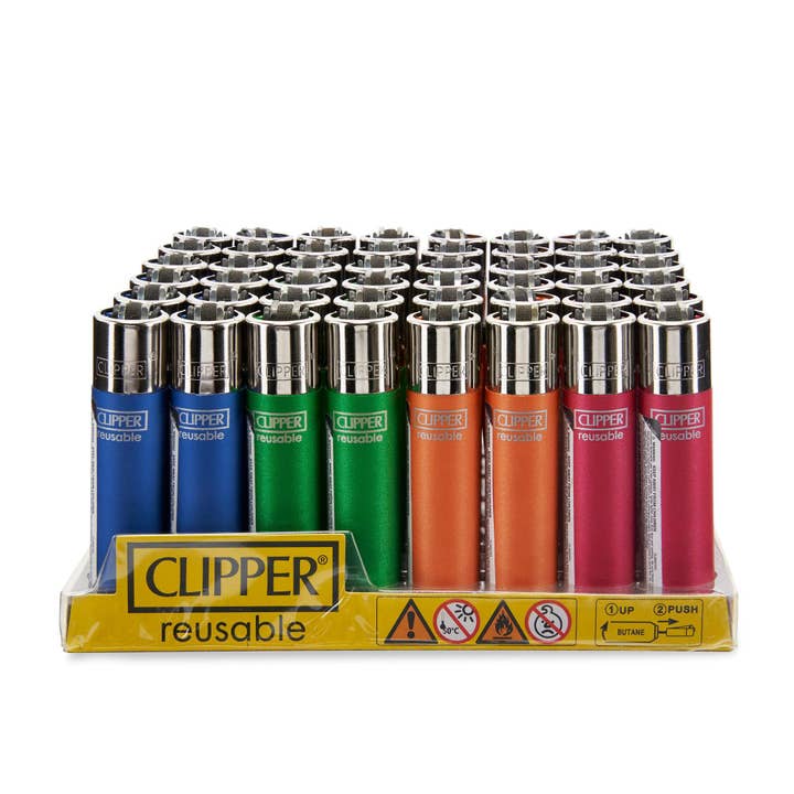 Cannatron - Wholesale Lighter - Clipper Lighter 48ct POP Counter Display – Metallic Fluorescent
