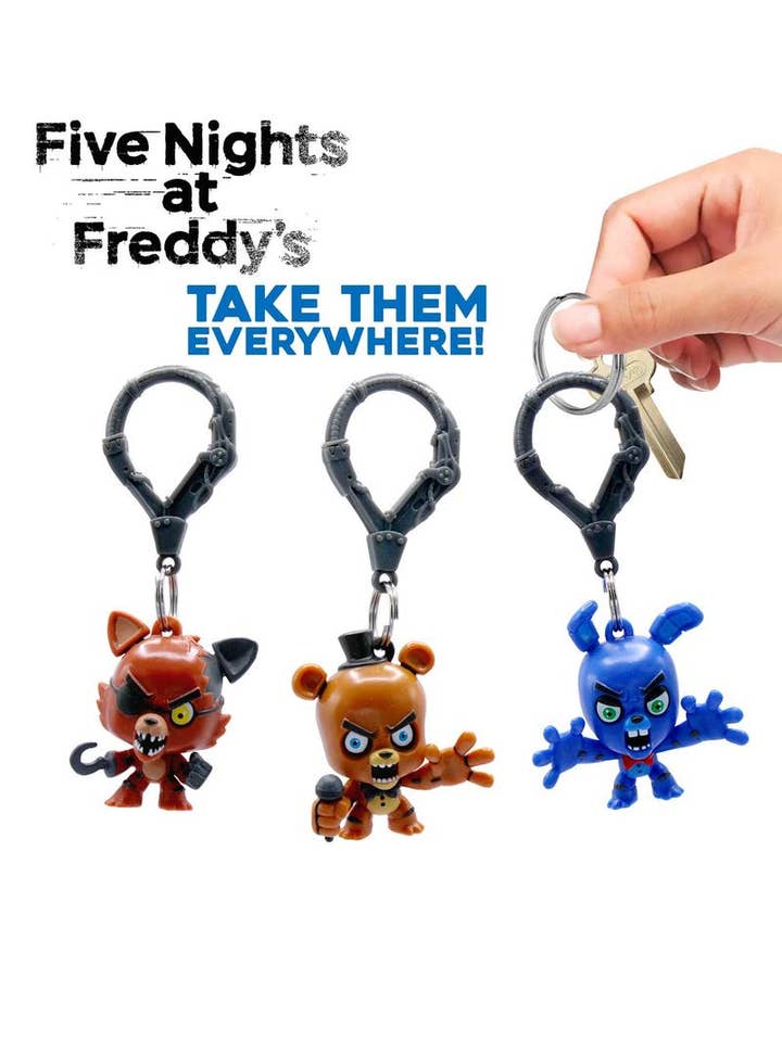 Five Nights At Freddy's 2.5" Fig Backpack Clip-on in Display for wholesale by License 2 Play Toys
