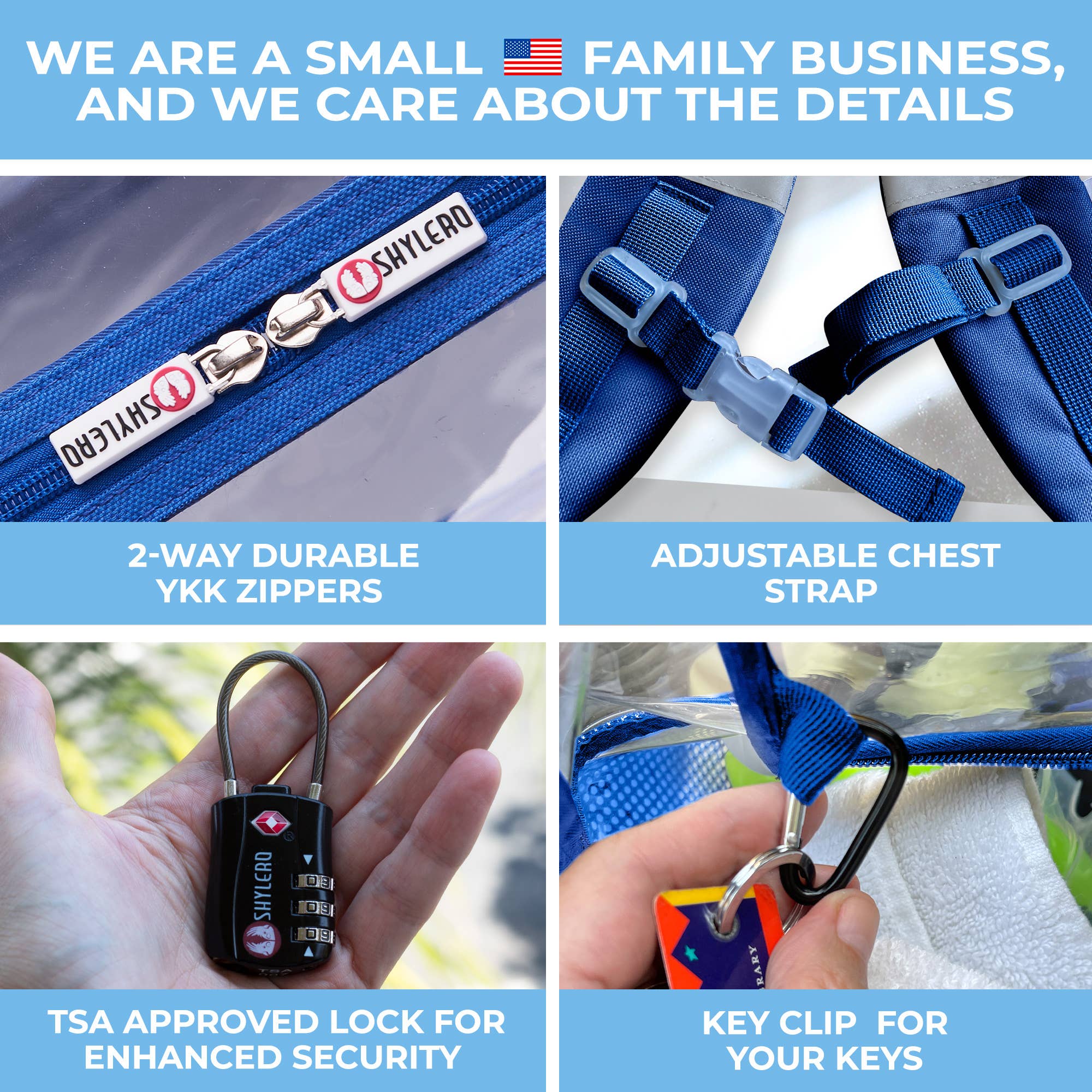 Rhino bleu Sac à dos transparent pour l'école XL | Top YKK® Zip | Blue Rhino en vente sur Faire9