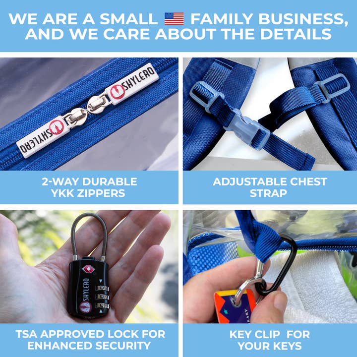 Rhino bleu Sac à dos transparent pour l'école XL | Top YKK® Zip | Blue Rhino en vente sur Faire9