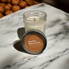 C & A Soy Candles, LLC - Wholesale Jar/Filled Candle - Bourbon Butterscotch vegan, soy & wood-wick candle - 14 Oz1