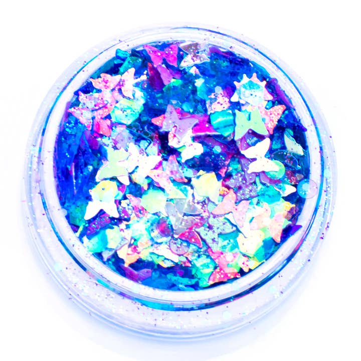 Lunautics - Vendita all'ingrosso Glitter/Illuminante corpo - Glitter grossi farfalla viola e blu - Mariah