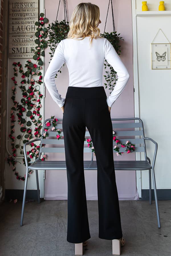 Pink Irene Wholesale - Wholesale Pants - Women's - PLUS FLARE PANTS WITH SIDE WAIST BAND AND POCKET4