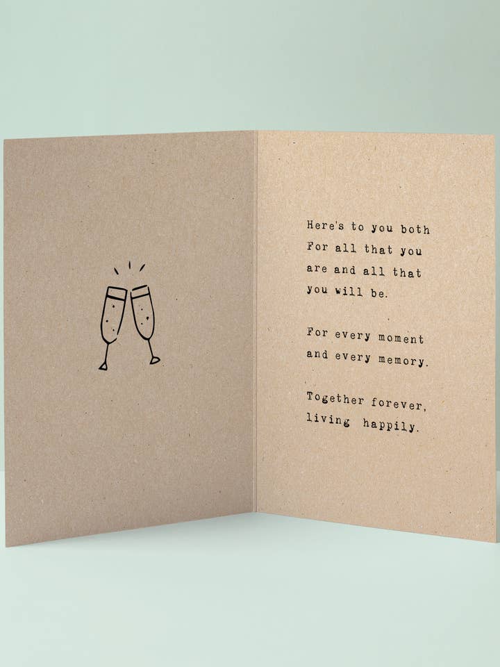 POESIENGAGEMANG GRATTIS Kraft Gratulationskort för wholesale av Two Brides Presents